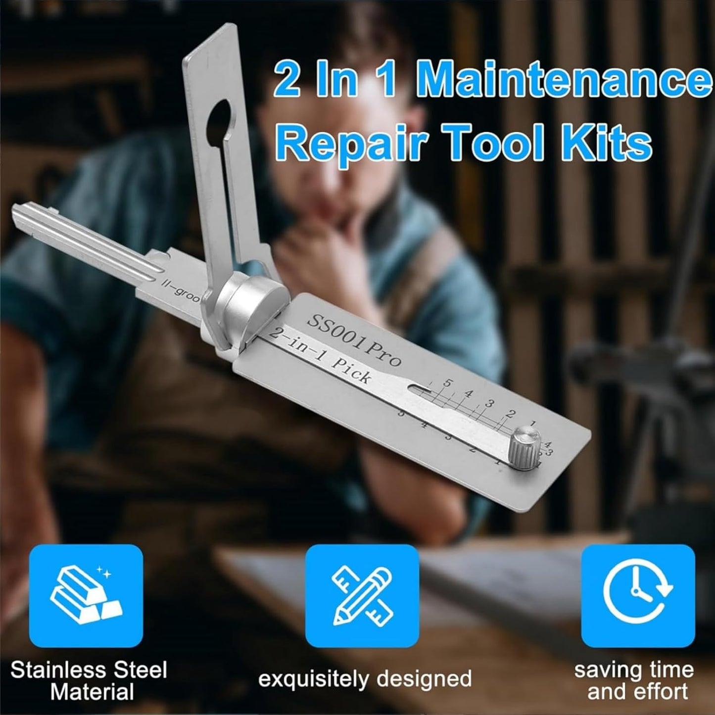 2-in-1 Stainless Steel Lock Decoder & Pick