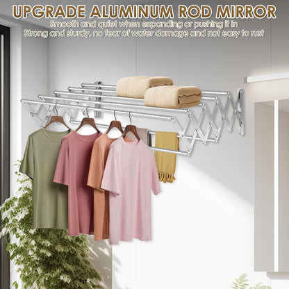 Retractable Folding Towel Holder — Wall Mounted Drying Rack