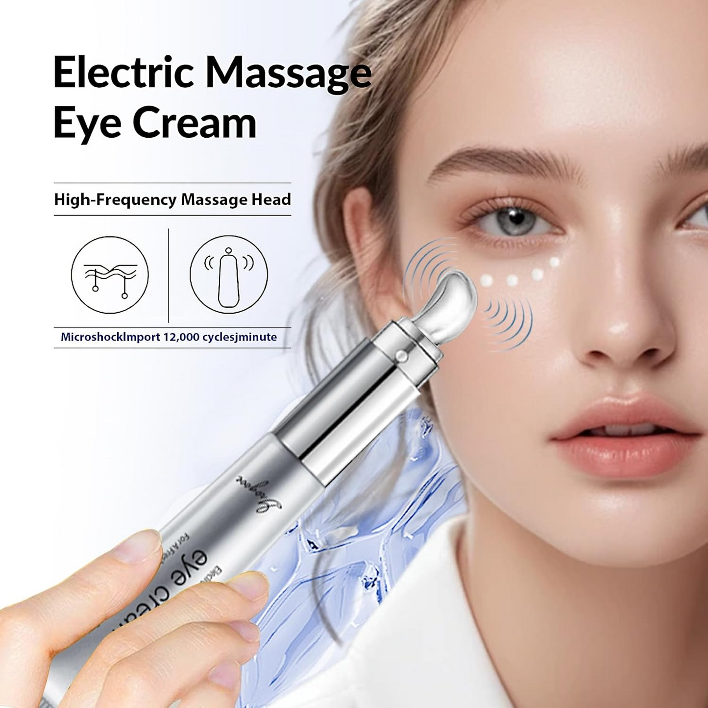 Organic Electronic Massage Eye Cream – Anti Aging, Wrinkle Repair & Dark Circle Treatment