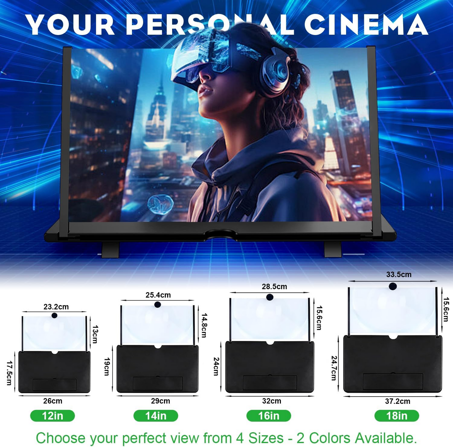 14” Foldable Screen Magnifier – HD Mobile Video Amplifier Stand