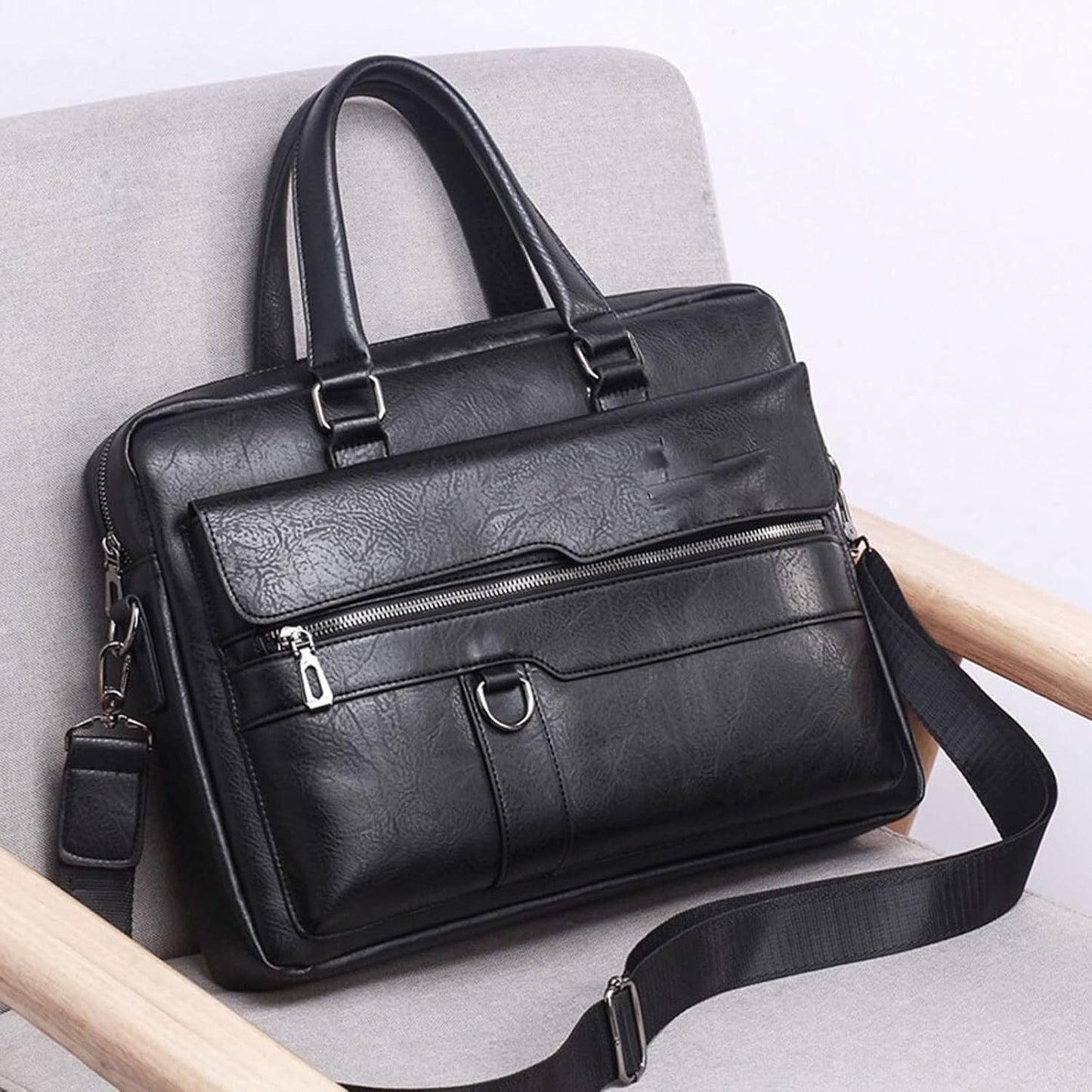 Men’s Retro Elegant Black Leather Bag