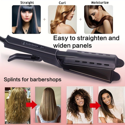 Professional Titanium Hair Straightener – Wet & Dry Dual Use Salon Flat Iron
