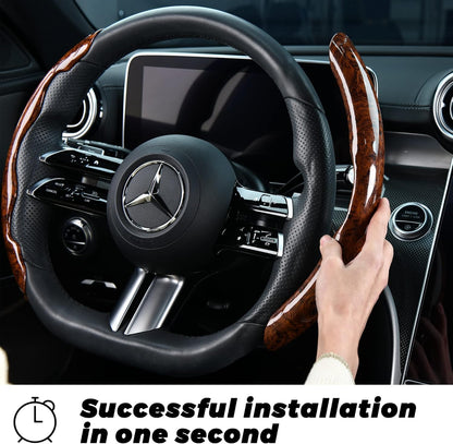 Anti-slip car steering wheel cover with wooden texture