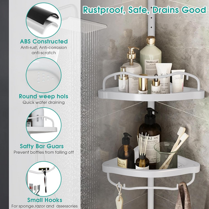 4 Tier Adjustable Bathroom Corner Shelf – Telescopic Shower Storage Rack