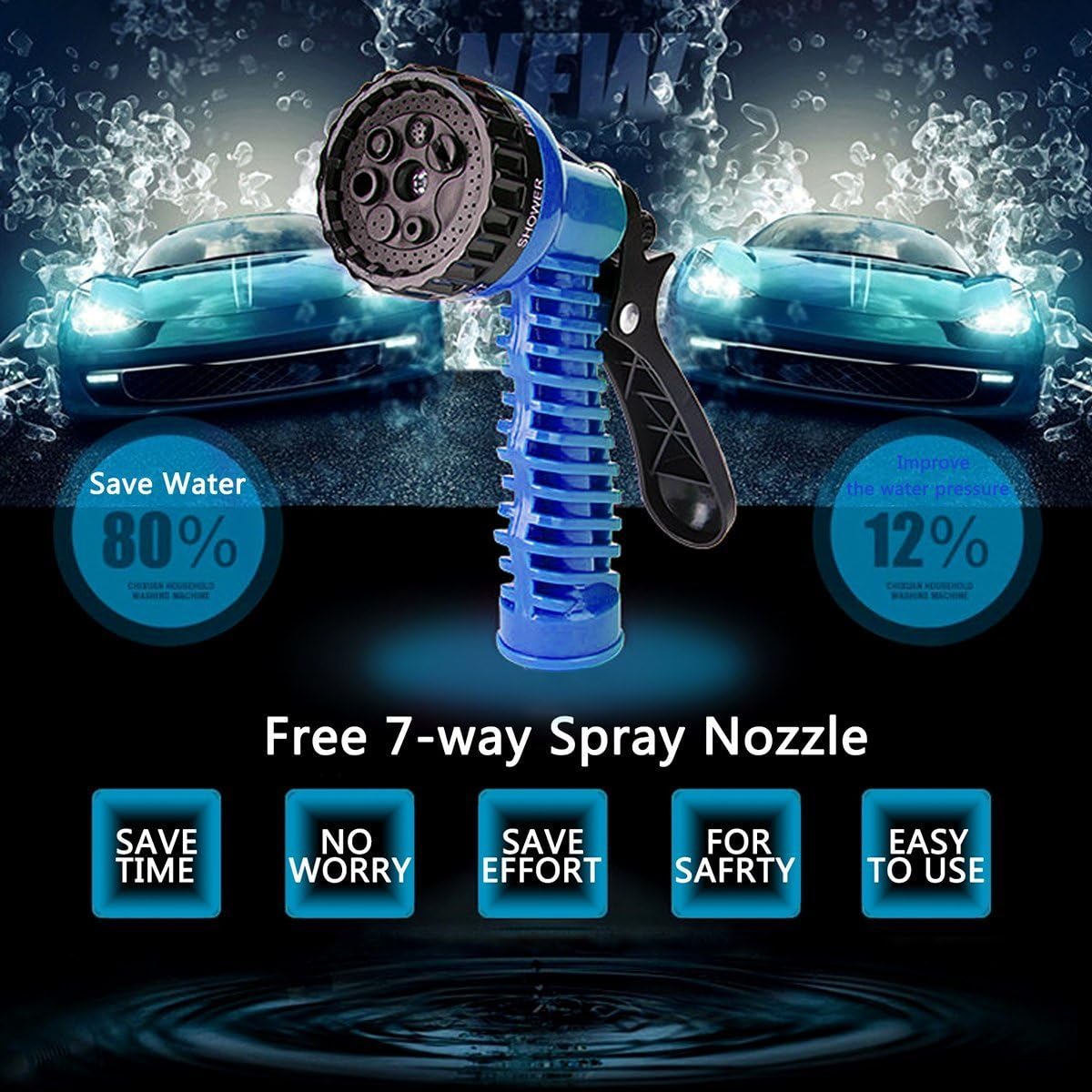 Triple-Expand Garden Hose — Lightweight, Strong & Tangle-Free
