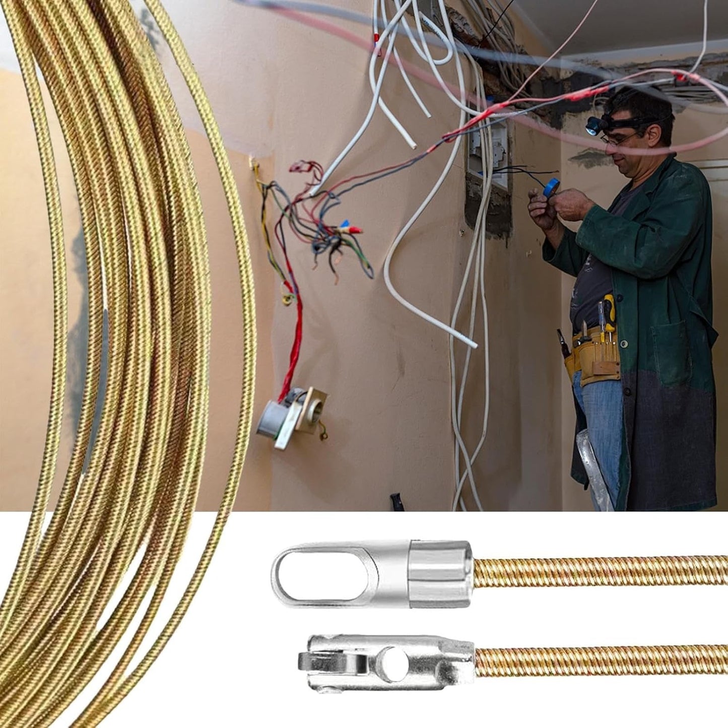 Spring Steel 15M Electrical Wire Fishing Tool – 4mm Cable Puller