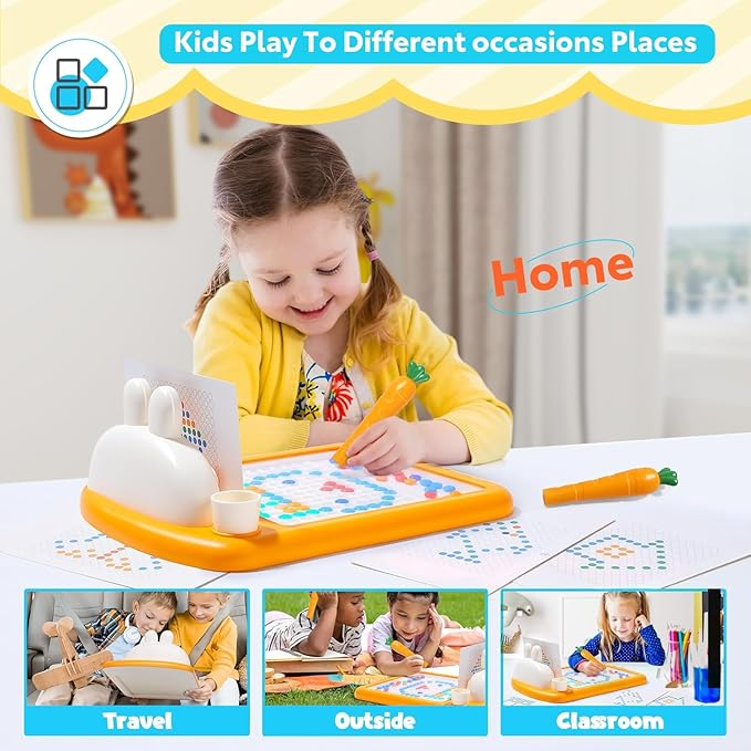 Rabbit Magnetic Drawing Board – Smart Bead Learning Toy for Kids
