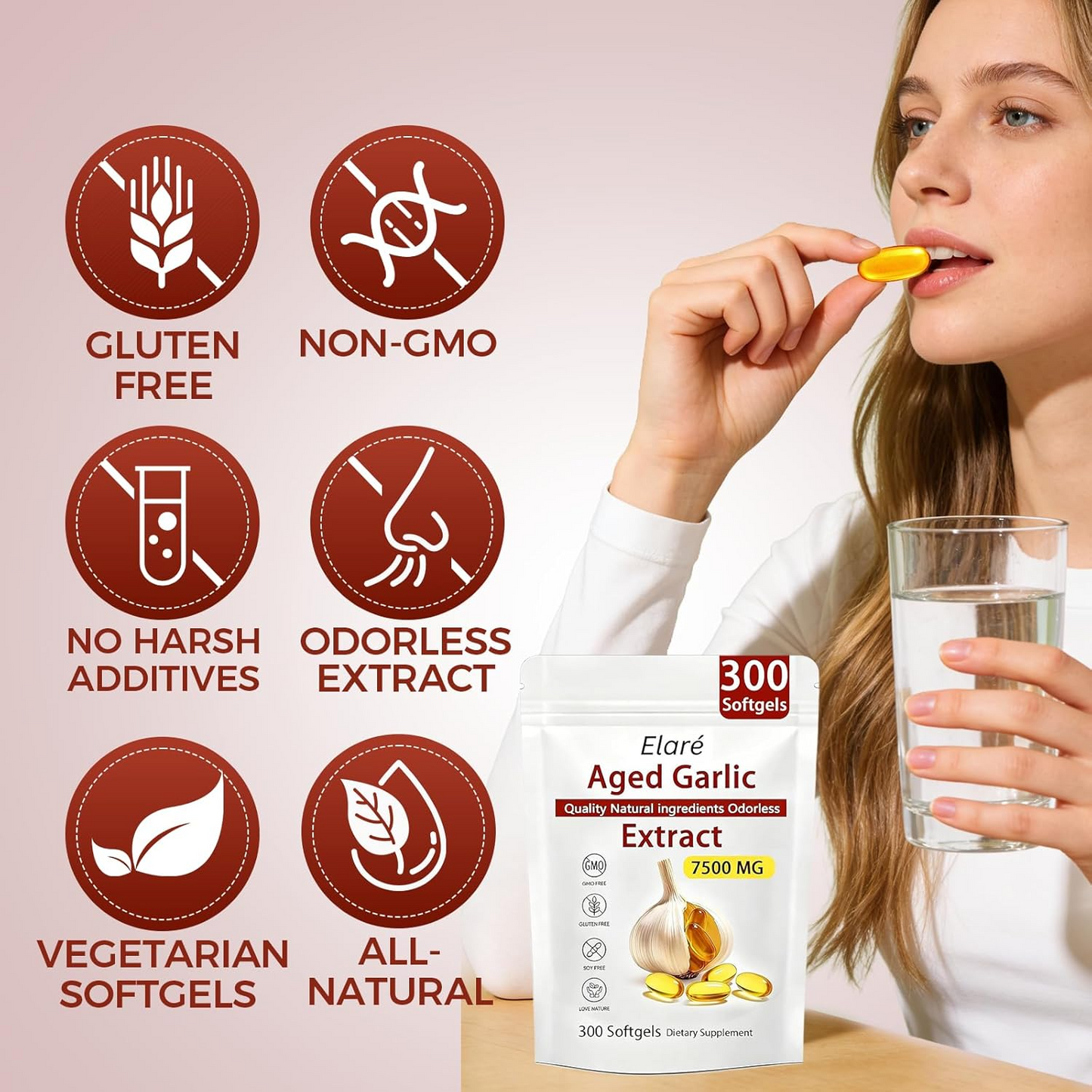 Odorless Aged Garlic Softgels – Heart & Immune Wellness Support