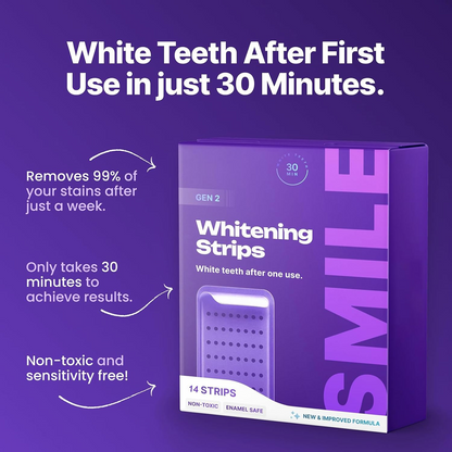 Purple Teeth Whitening Strips – Instant Brightening & Color-Correcting Care