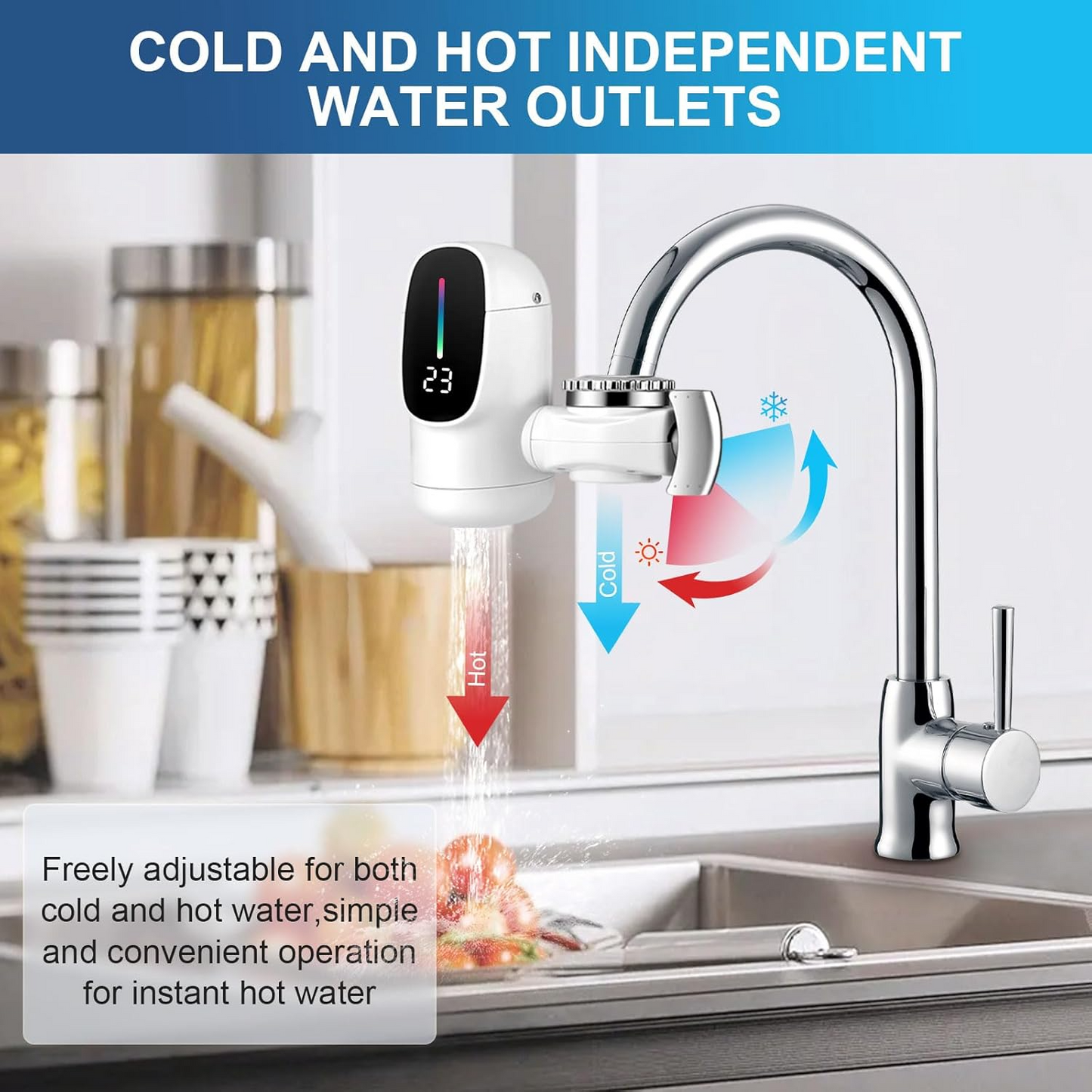 3000W Instant Heating Electric Faucet – Digital Display Water Heater