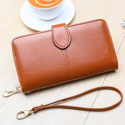 Women’s Leather Clutch Wallet – Style, Space & Security in One!
