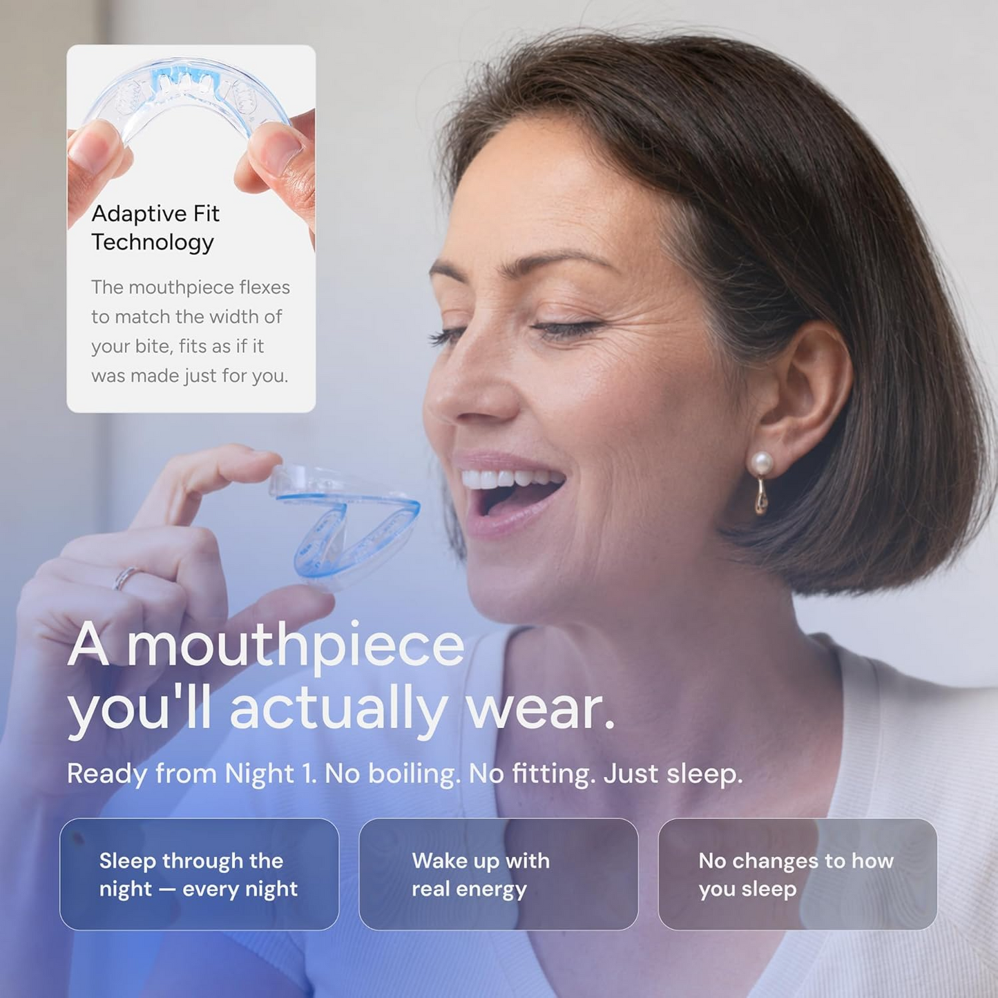 Adjustable Anti-Snoring Mouthpiece Nighttime for Better Sleep