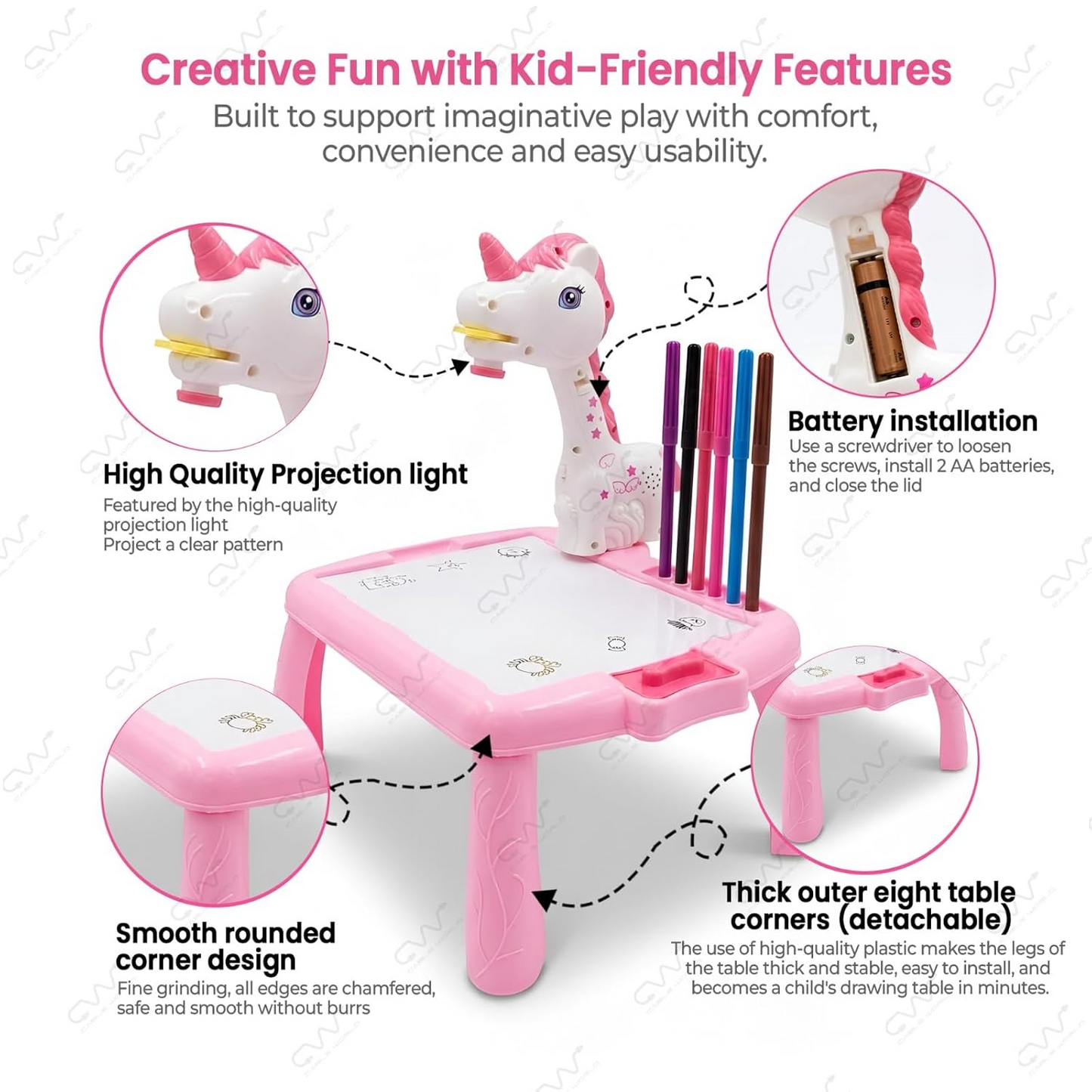 Smart Kids Light Board Projector – Electronic Drawing & Learning Toy