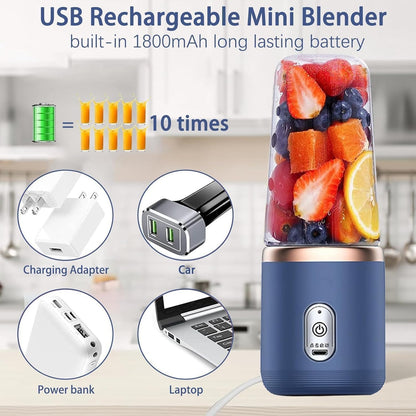 Portable Electric Juicer Blender 400ml – USB Rechargeable Smoothie Cup