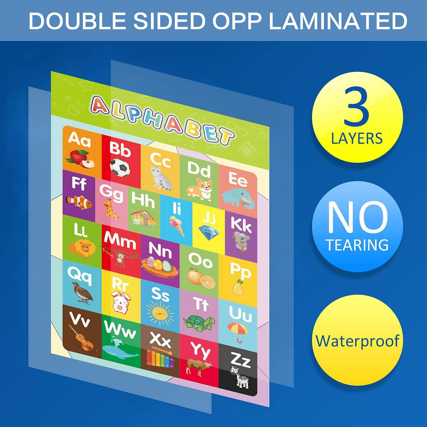 Preschool Educational Posters – Waterproof Classroom Wall Art Set (16pcs)