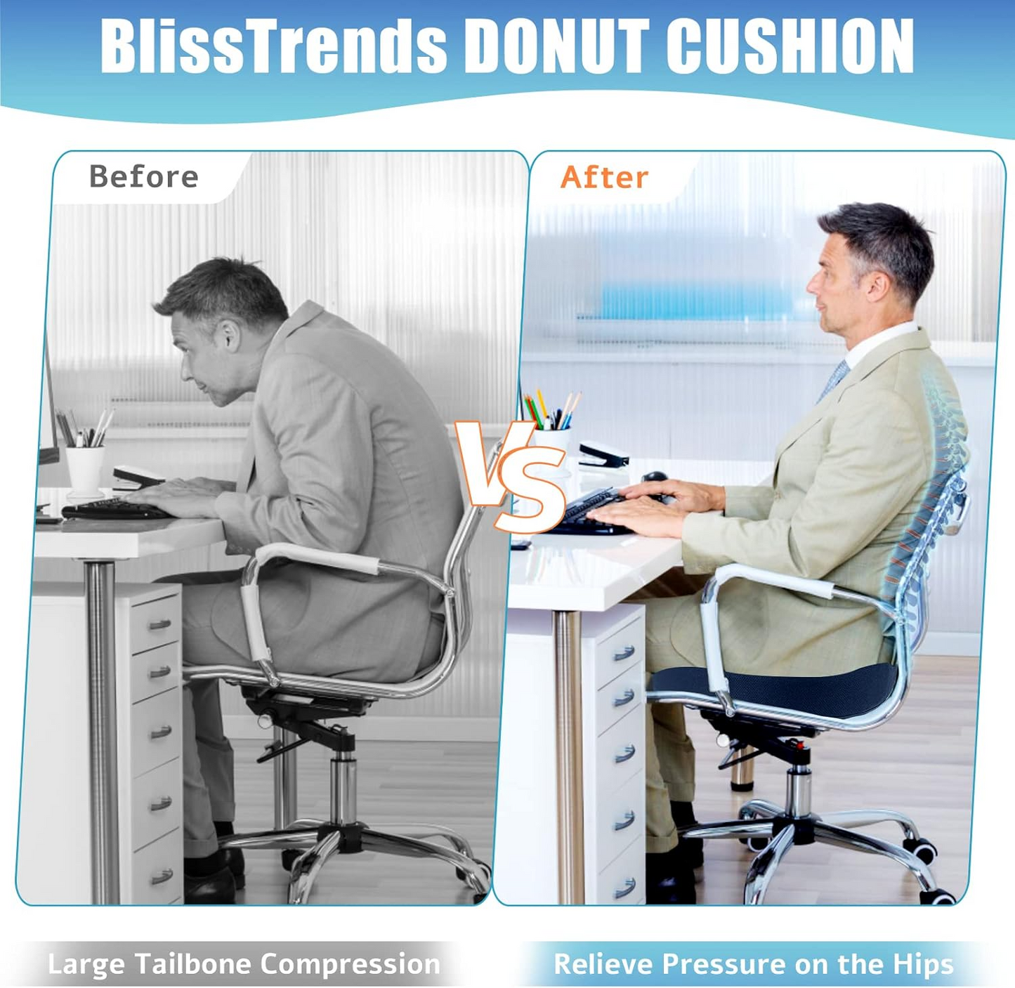 Donut Memory Foam Cushion – Orthopedic Relief for Sitting Comfort