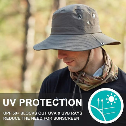 UPF 50+ Wide Brim Hat – UV Protection Bucket Hat
