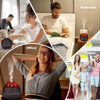 Volcano Flame Humidifier – Aroma Diffuser & LED Air Moisturizer