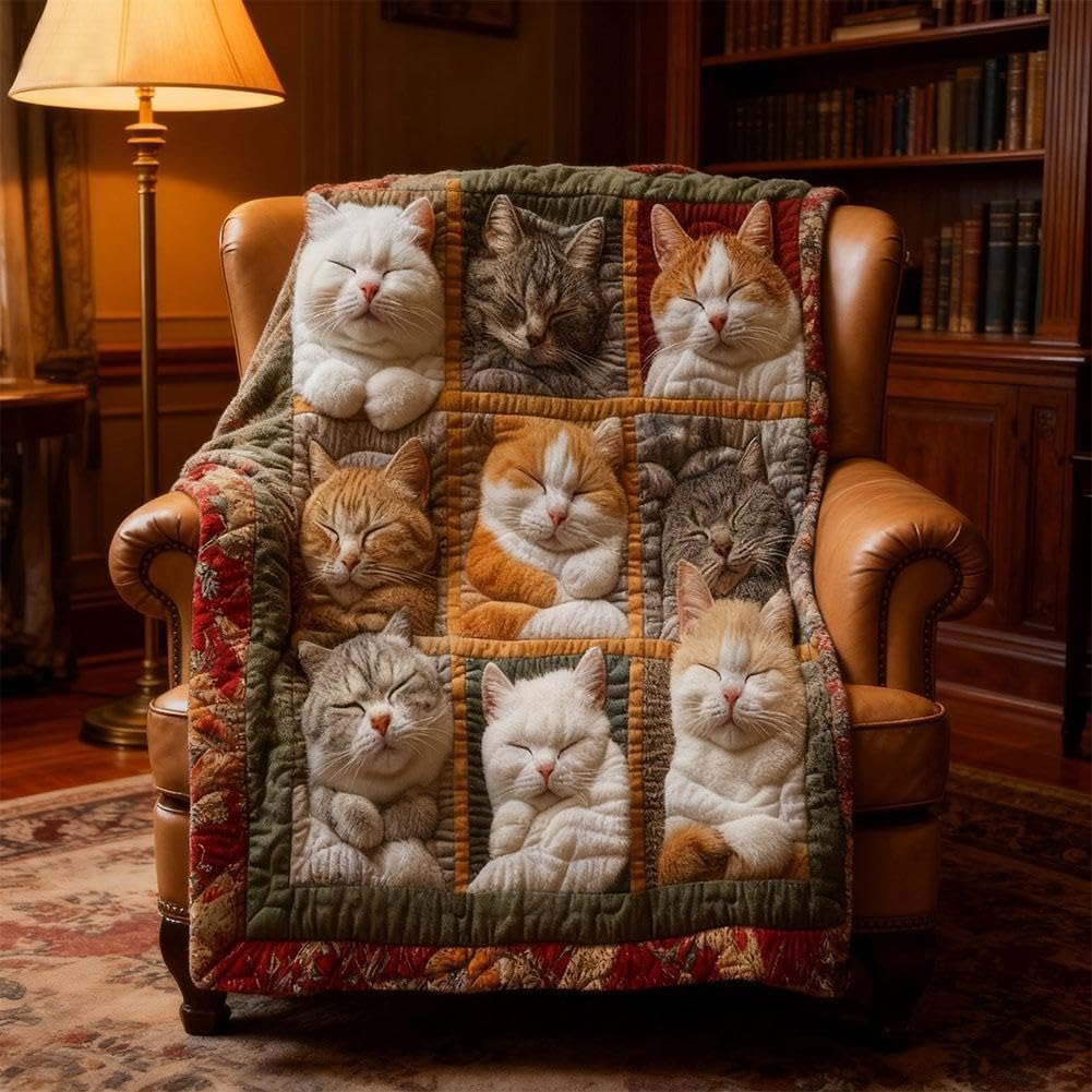 Super Soft 3D Cat Printed Flannel Blanket – Warm & Cozy Home Throw