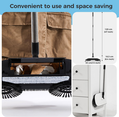 Electric Floor Mop & Sweeper – Household Hand Push Floor Cleaning Machine