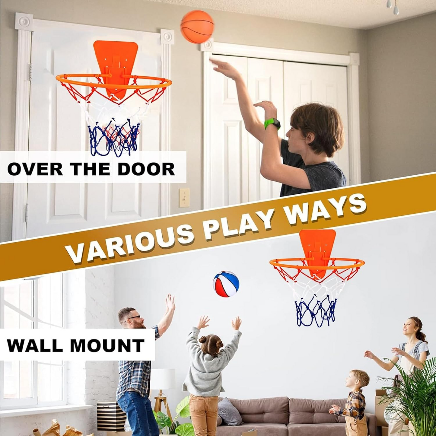 Portable Basketball Training Board & Hoop Set Toy For Kids