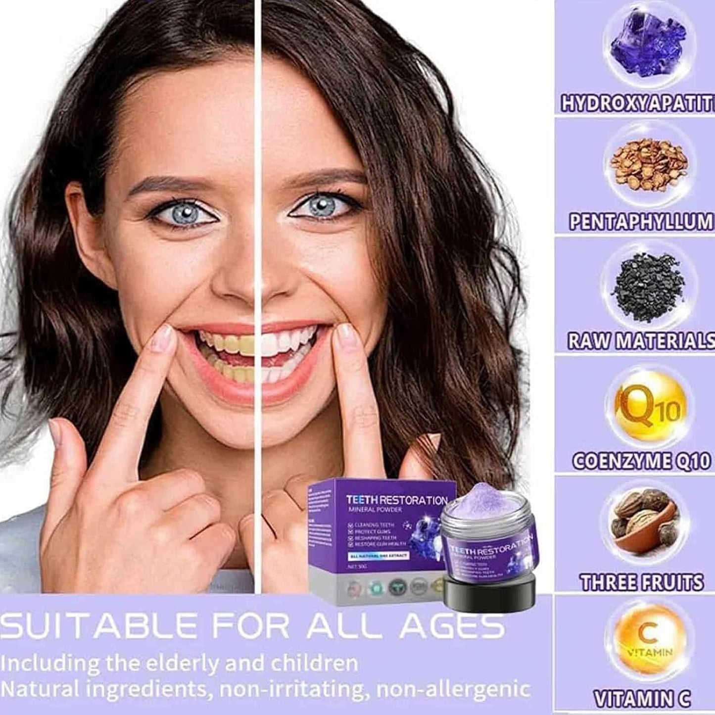 Purple Teeth Whitening Powder – Deep Cleansing & Stain Removal