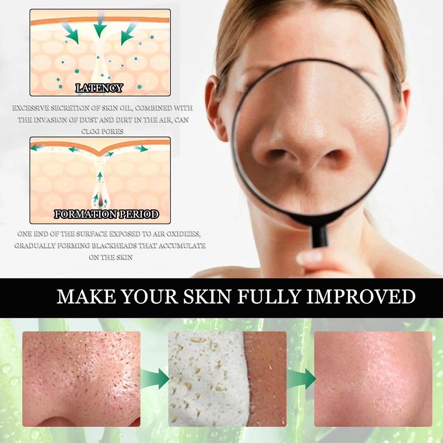Green Tea Nose Mask – Peel-Off Blackhead Remover &amp; Pore Tightener