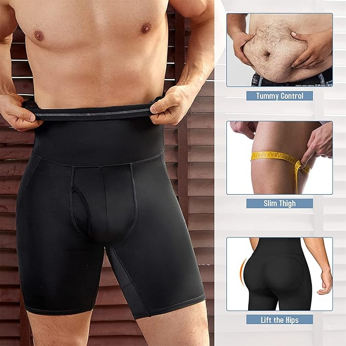 Men’s Tummy Control Shorts – High Waist Compression Body Shaper