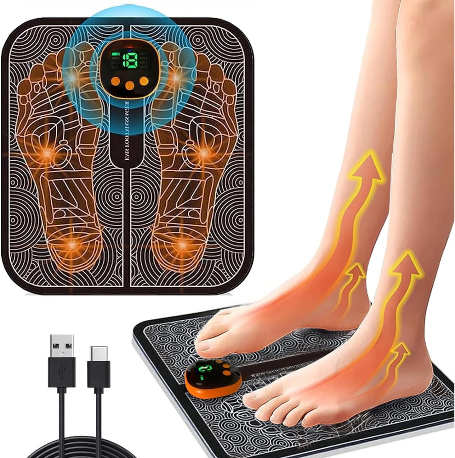 EMS Foot Massager | 8 Modes for Muscle Relaxation & Circulation