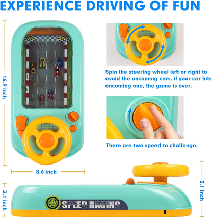 Desktop Racing Game Steering Wheel Toy – Electronic Driving Simulation Toy for Kids