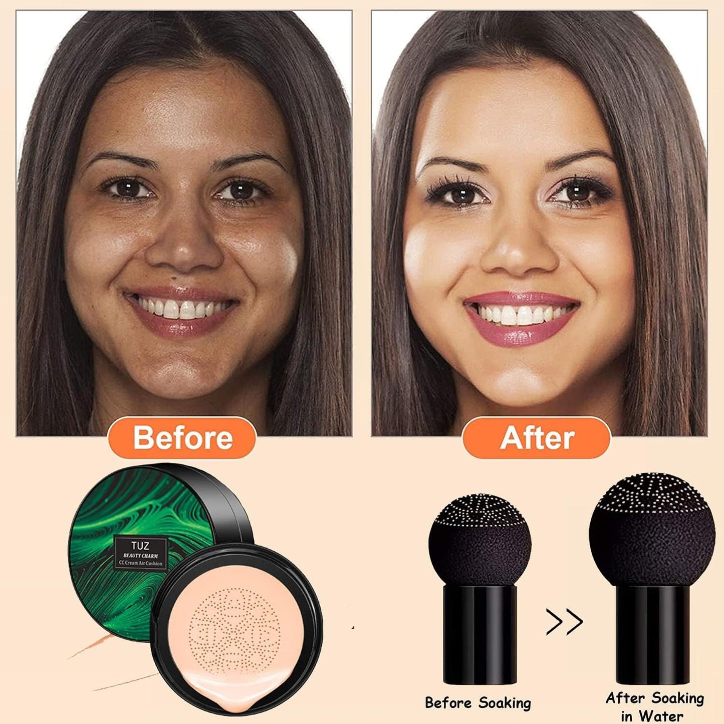 Mushroom Head Air Cushion CC Cream – Lightweight Coverage with a Natural Finish