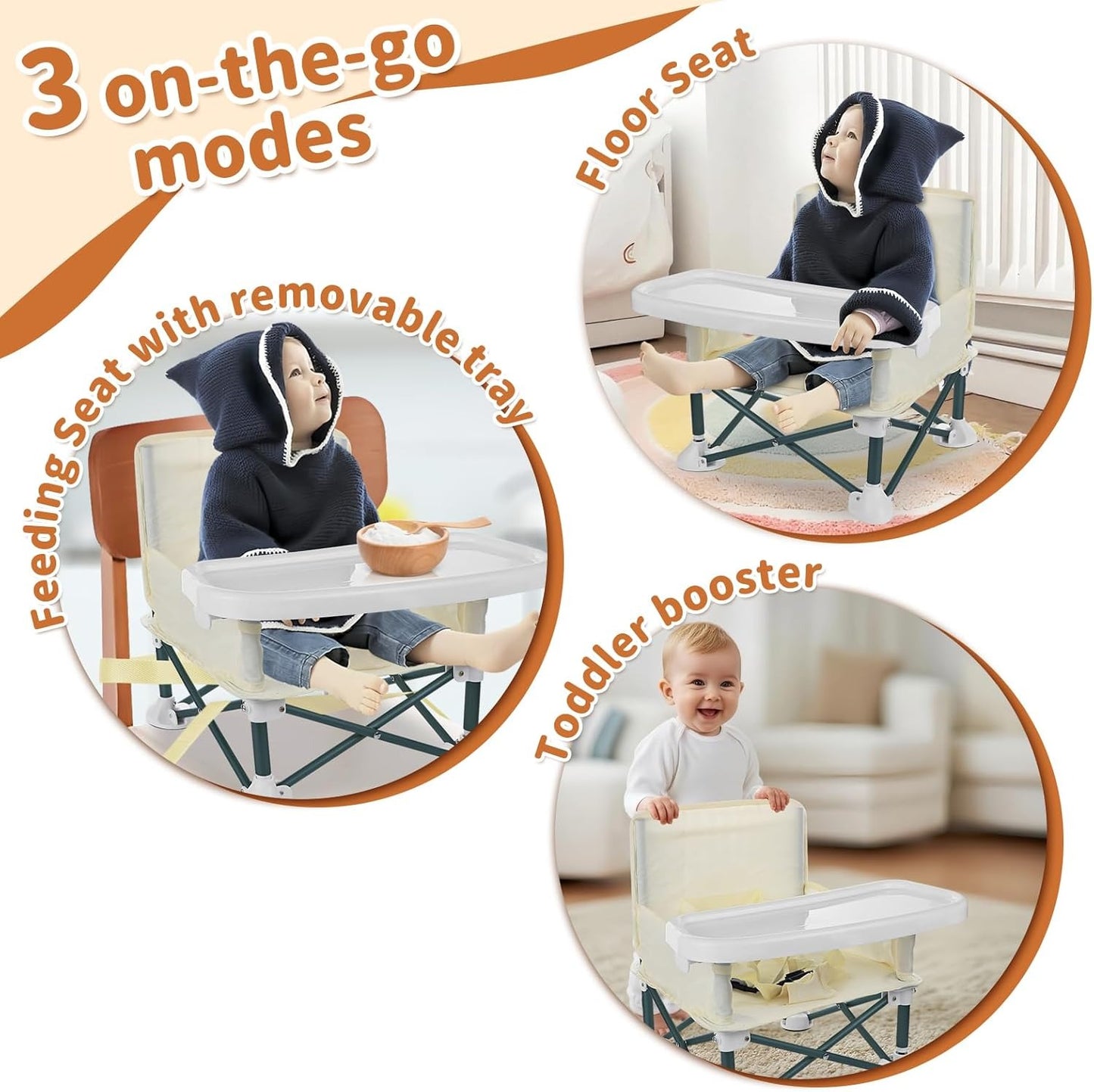 Foldable Baby Portable Dining Chair – Safe, Comfortable & Travel-Friendly Feeding Seat