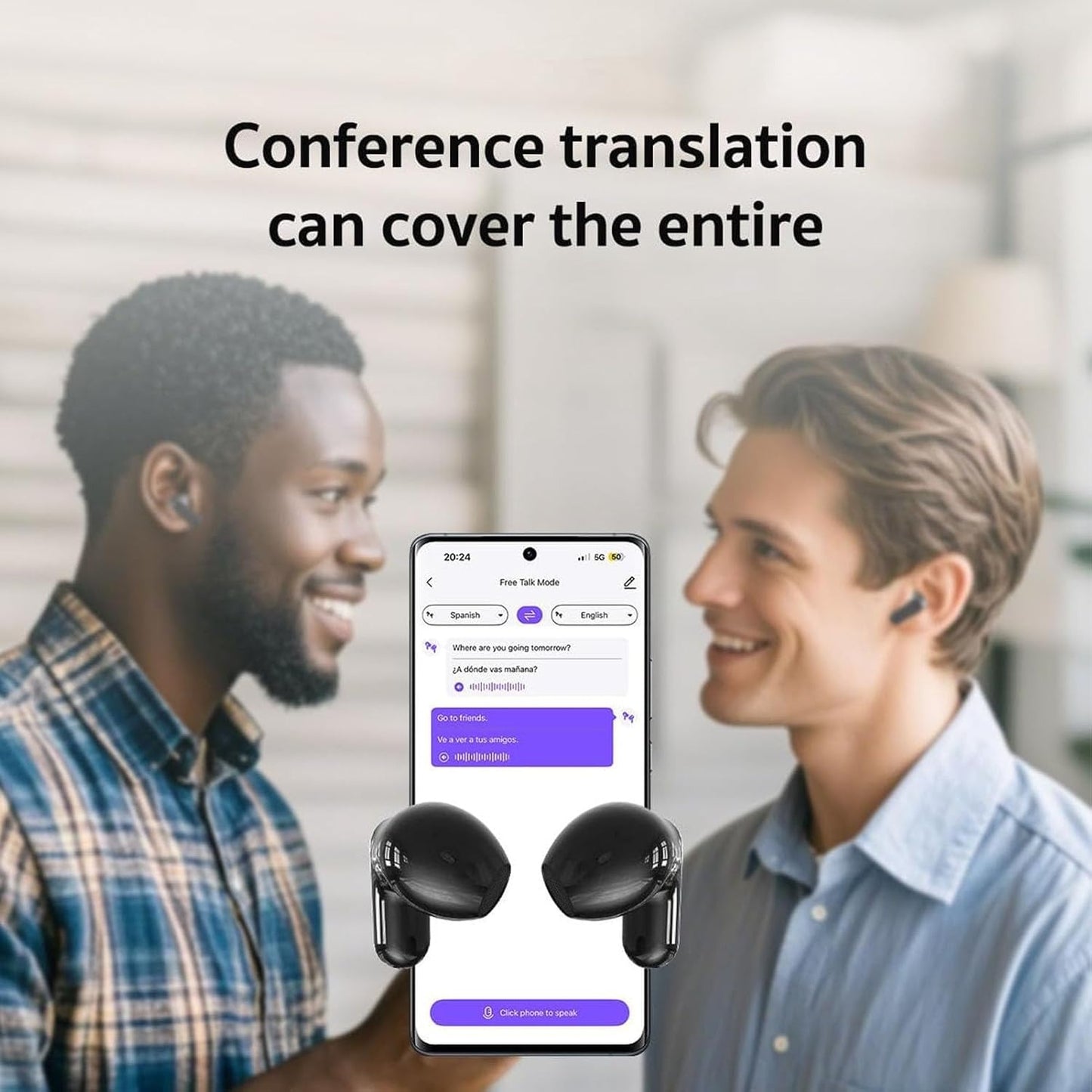 Smart Touch Screen TWS Earbuds – Noise Cancelling & AI Translation