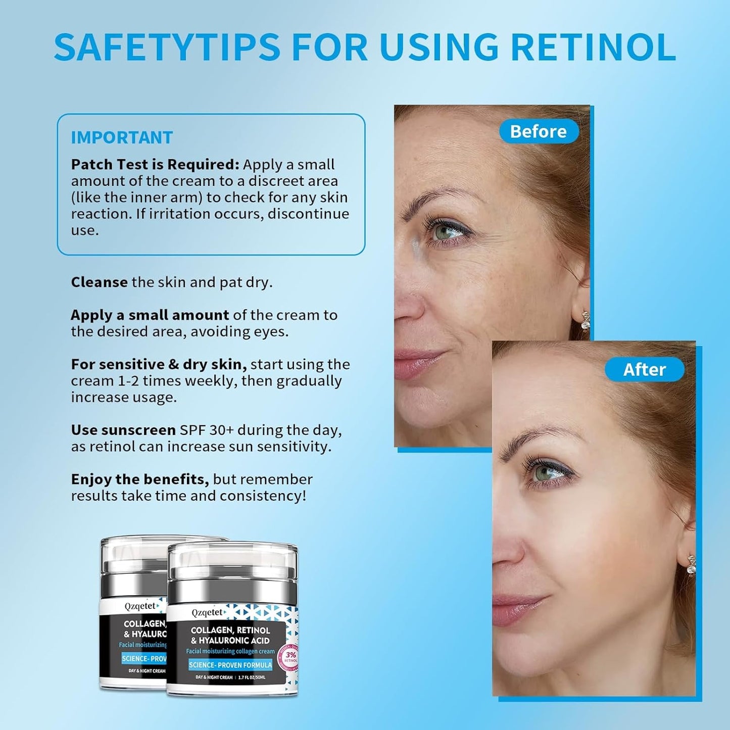 Anti-Aging Hyaluronic & Retinol Face Cream – Day & Night Moisturizer for Face and Neck