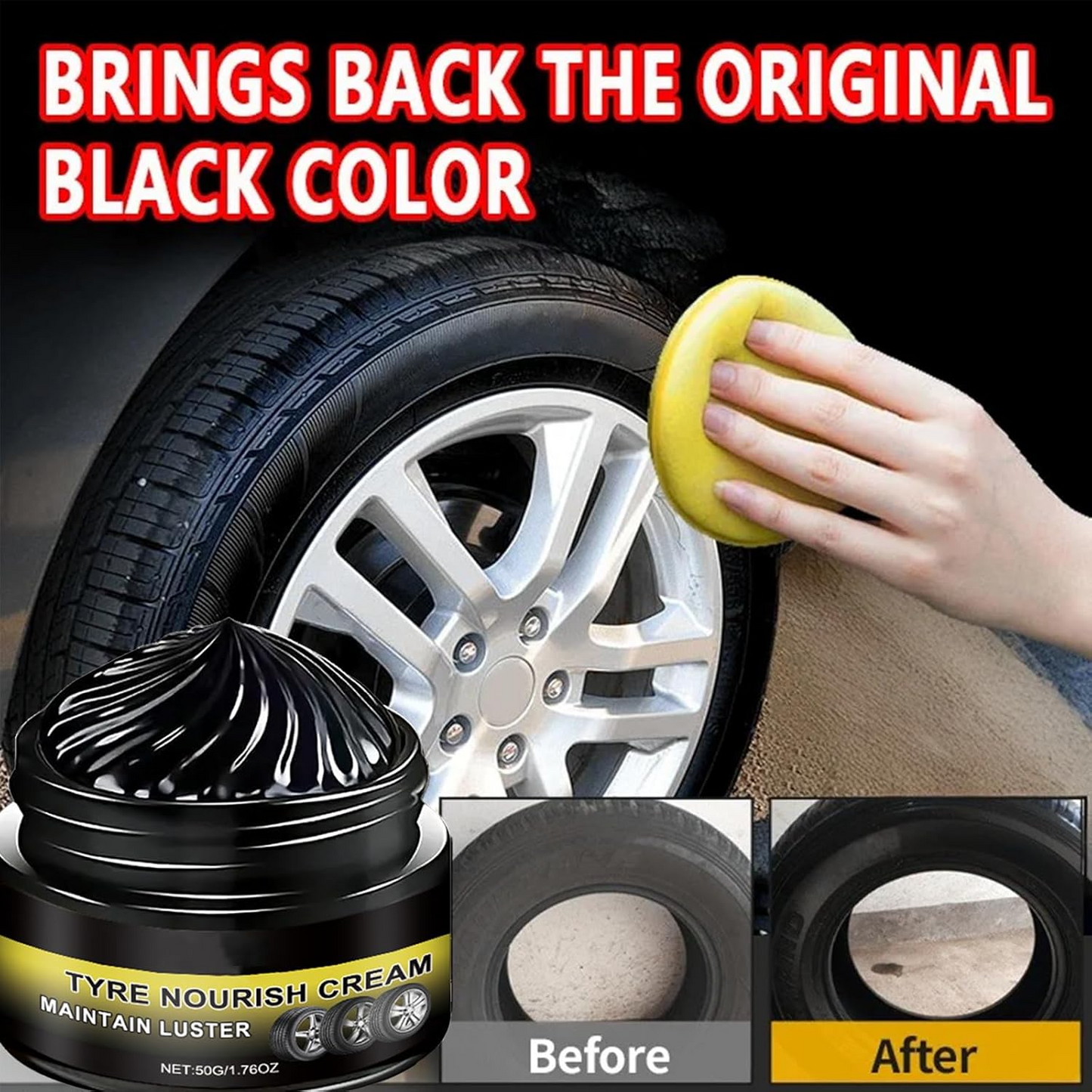 Tyre Nourish Cream – Restore Deep Black Shine & Protection