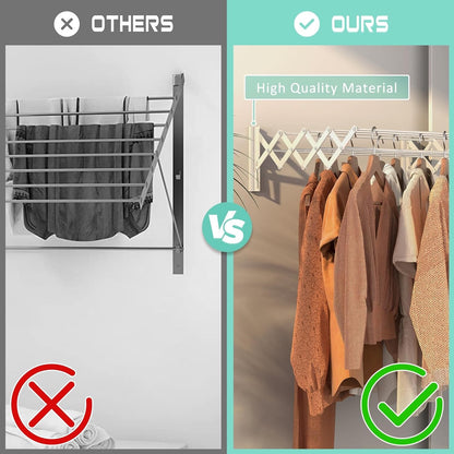 Retractable Folding Towel Holder — Wall Mounted Drying Rack