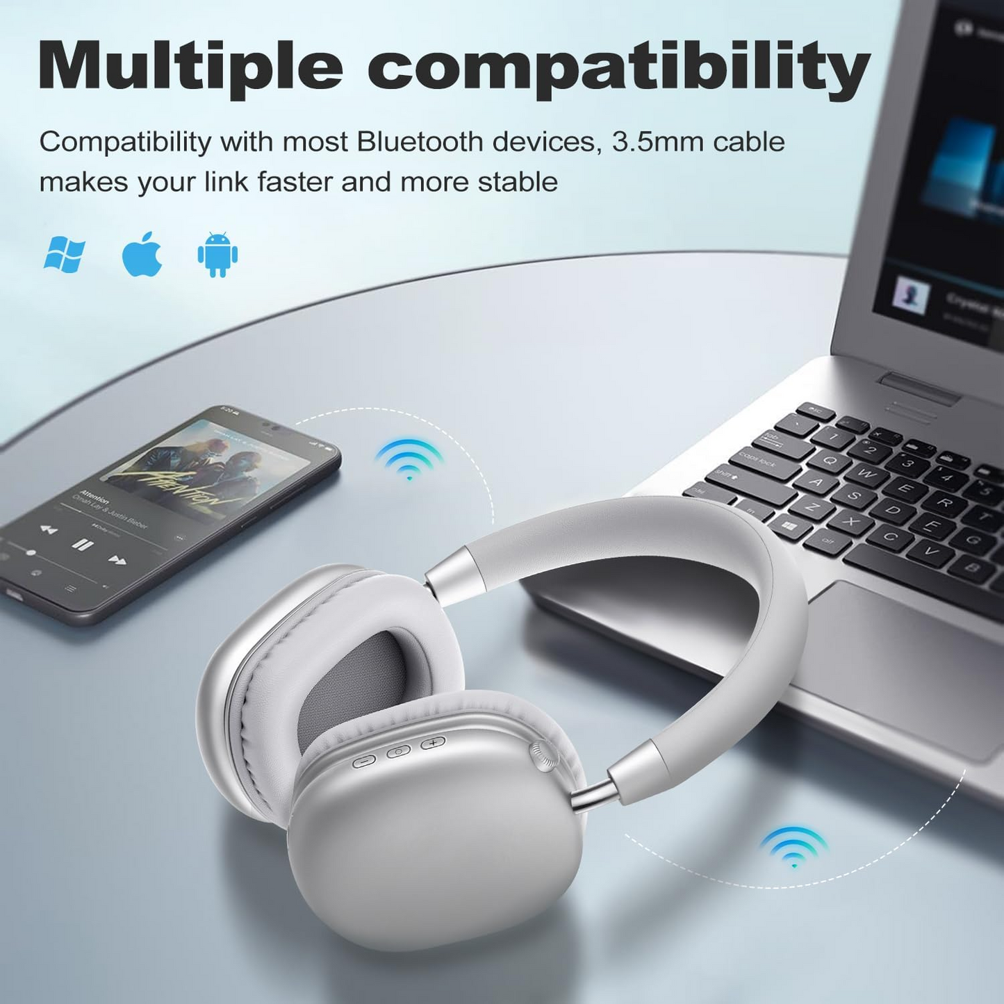Max Fashion Headphones – Wireless Bluetooth Rechargeable