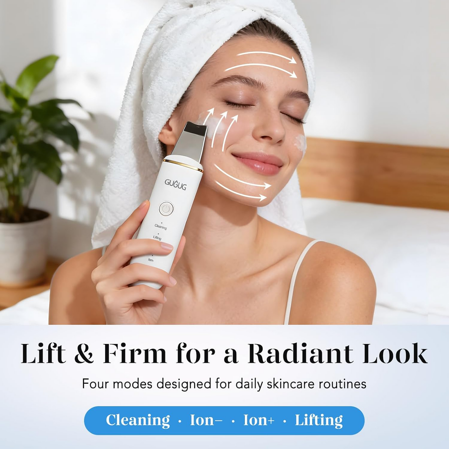 Ultrasonic Skin Scrubber – Facial Deep Cleansing & Blackhead Remover with Stainless Steel Head