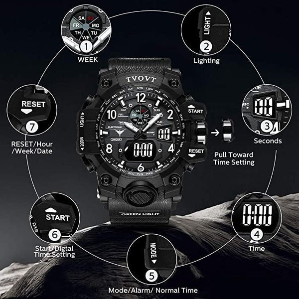 Luxury Men’s Dual Display Sports Watch