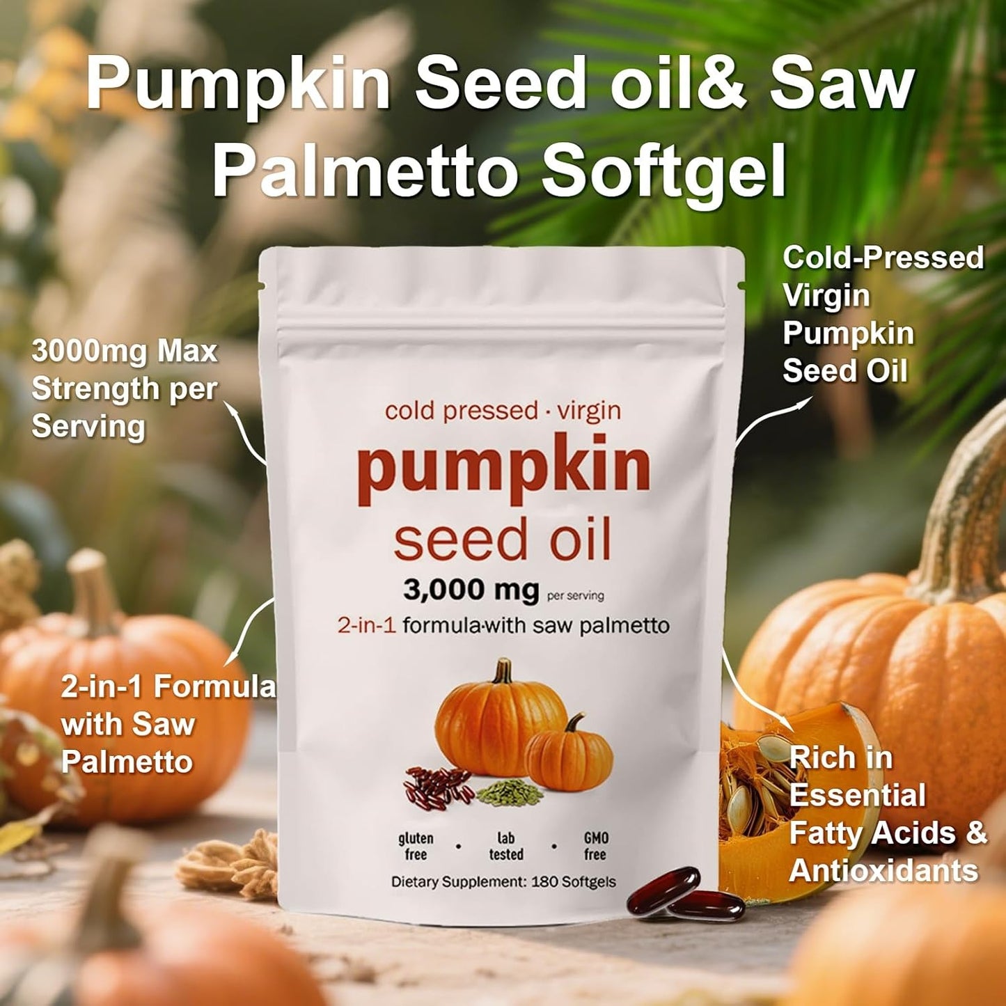 Pumpkin Seed Oil Softgels – Natural Daily Wellness Supplement