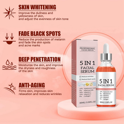 5-in-1 Hyaluronic Acid & Vitamin C Facial Serum