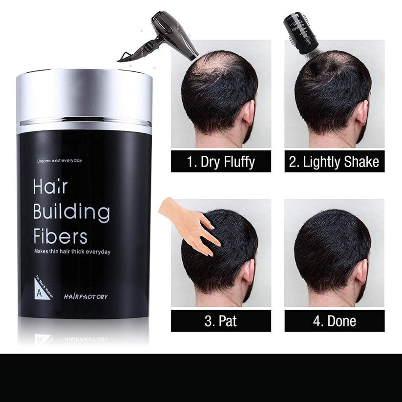 Dexe Hair Building Fibers (Black) - Instantly Fuller, Thicker Hair