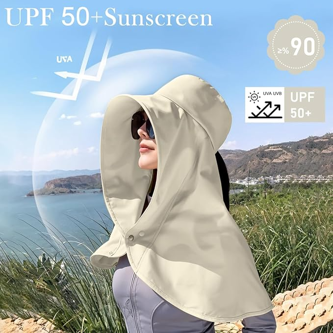 Long Shawl Cape Sun Hat – Full Coverage Outdoor Protection Hat
