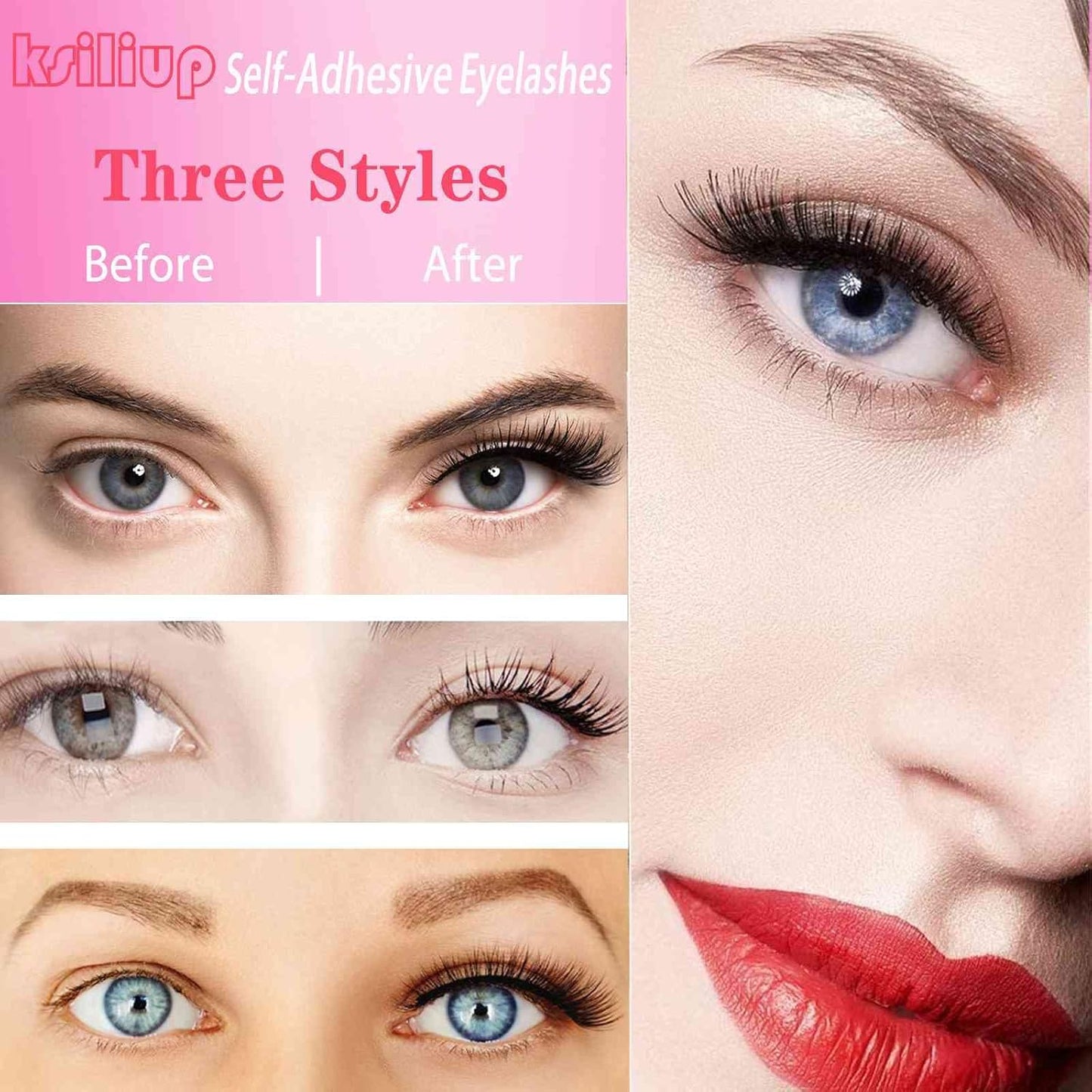 Reusable Adhesive Eyelashes – Instant Glam, Zero Glue