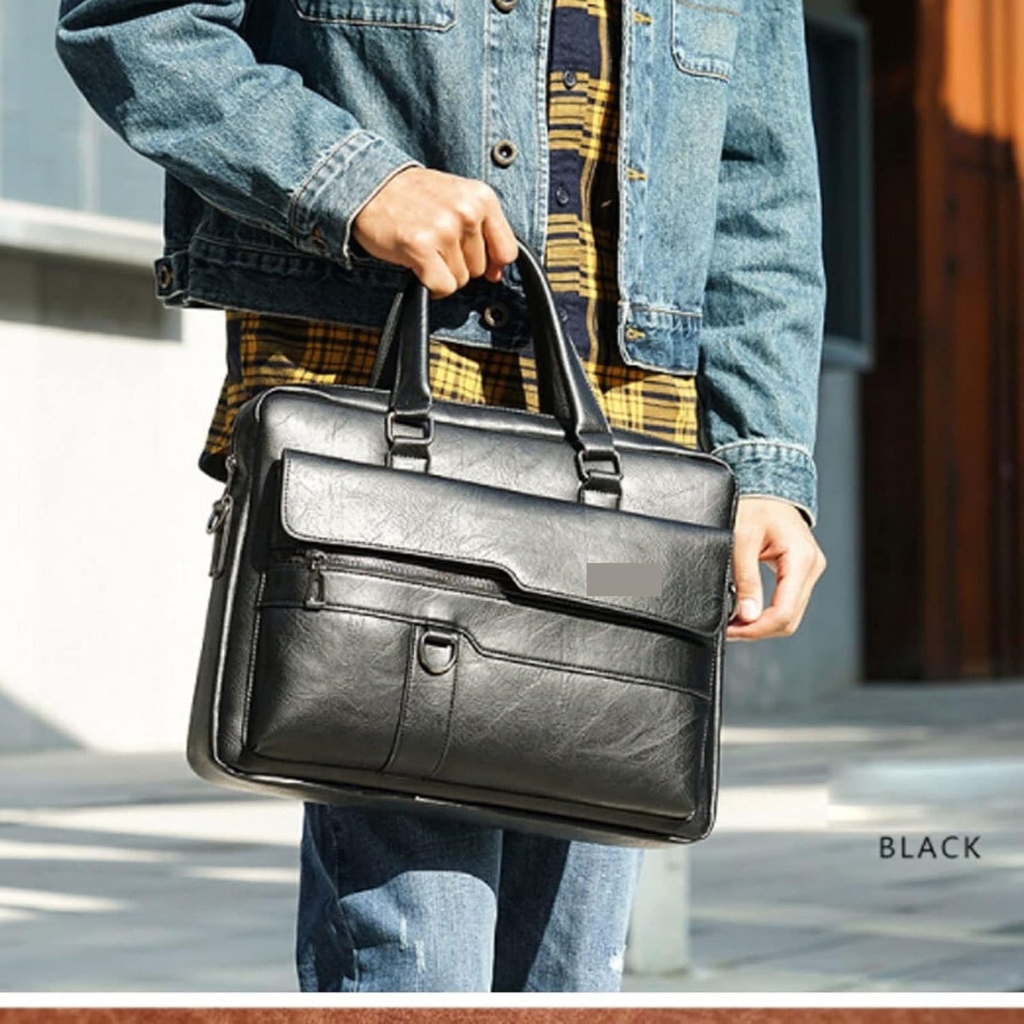 Men’s Retro Elegant Black Leather Bag
