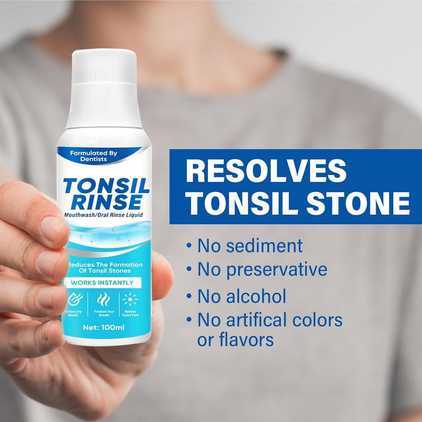 Tonsil Stone Mouthwash – Mint Oral Rinse for Fresh Breath Care