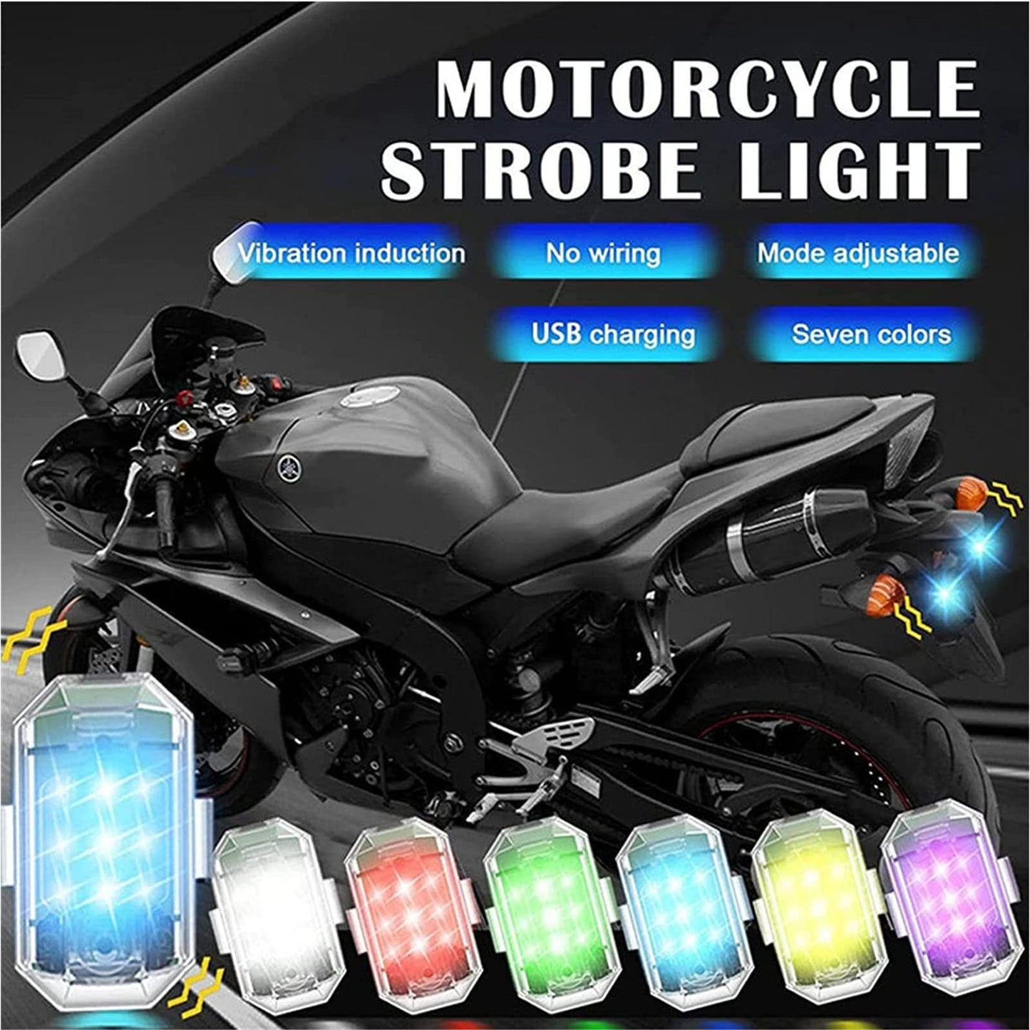 Set of 2 LED Strobe Lights with Remote – Party & Stage Lighting Effects