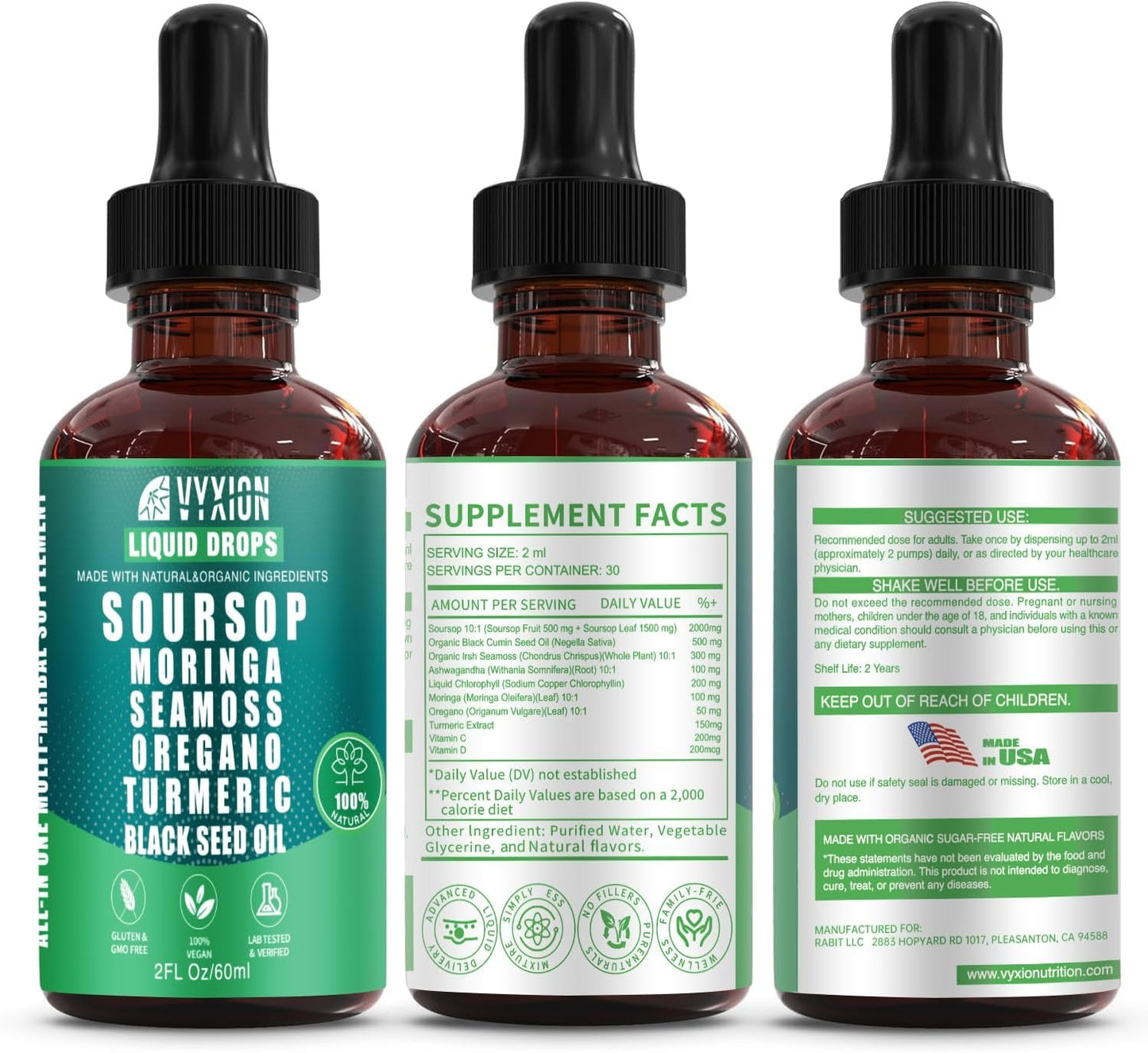 Organic 10-in-1 Soursop Drops – Natural Herbal Liquid Supplement