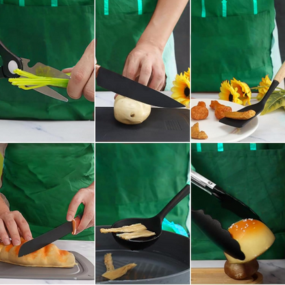 19-Piece Silicone Mold & Plastic Knife Set Kitchen Cutting Tool Kit