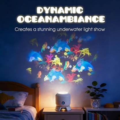 Dynamic Rotating LED Projector Light – USB Rechargeable Touch Control Ambient Lamp